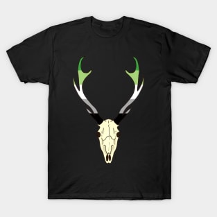 Aromantic Pride Deer Skull T-Shirt